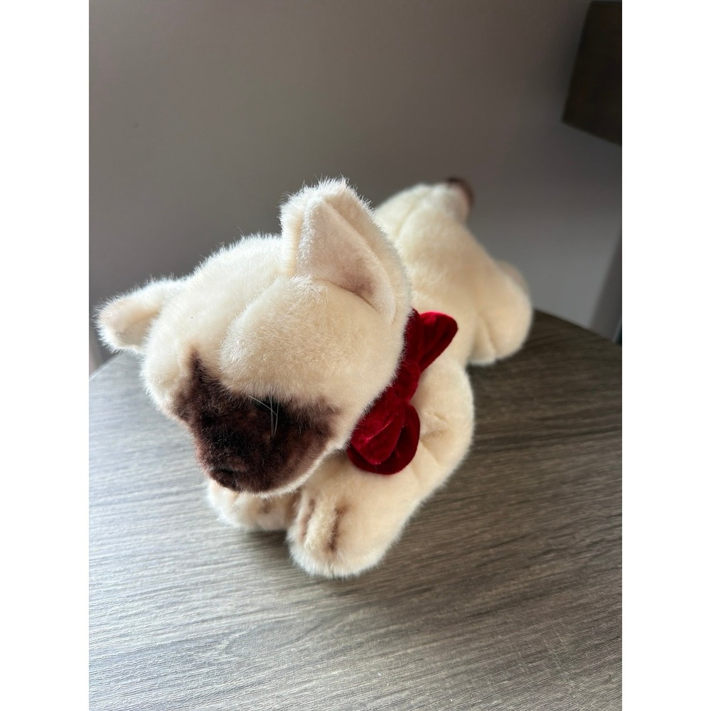 Russ Berrie Siamese Kitty Cat Red Velvet Bow Plush  Animal 13" Blue Eyes 2019